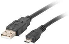 Kaabel Lanberg CA-USBM-10CC-0003-BK, USB 2.0 A - Micro USB, 0.3 m, must