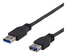 Kaabel Deltaco USB3-242 USB 3.1 Gen1 USB-A male to USB-A female, 2 m, must