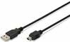 Kaabel Assmann AK-300108-030-S, Mini USB male - USB 2.0 A male, 3 m, must