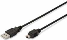 Kaabel Assmann AK-300108-030-S, Mini USB male - USB 2.0 A male, 3 m, must
