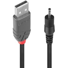 Kaabel Lindy USB 2.0 Type A - 2.5 mm DC M, 1.5 m, 0.9 A, 5 V