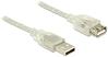 Kaabel Delock 83881, USB 2.0 A male - USB 2.0 A female, 1 m, läbipaistev