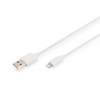 Kaabel Digitus DB-600106-010-W, USB-A to Lightning, 1 m, valge