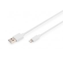 Kaabel Digitus DB-600106-010-W, USB-A to Lightning, 1 m, valge