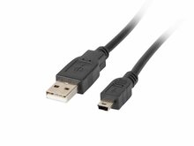 Kaabel Lanberg CA-USBK-11CC-0018-BK, USB 2.0 mini AM-BM5P, 1,8 m, must