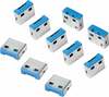 USB pordi blokeerija Logilink AU0046, 10 tk, sinine