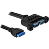 Kaabel Delock 82941 USB 3.2 Gen 1, Pin Header 19 pin - 2x USB-A, 0,45 m, must
