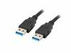 Kaabel Lanberg CA-USBA-30CU-0018-BK, USB-A M/M 3.0, 1.8 m, must