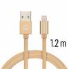 Kaabel Swissten Textile MD818ZM/A, USB - Lightning, 1.2 m, kuldne