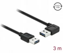 Kaabel Delock EASY-USB 2.0 A-A, 3 m, must, nurga all
