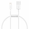 USB kaabel Baseus CALYS-02, USB - Lightning, 2.4 A, 0.25 m, valge