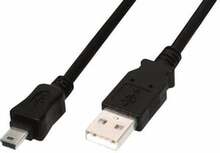 Kaabel Digitus USB A / miniUSB B, 1 m, must
