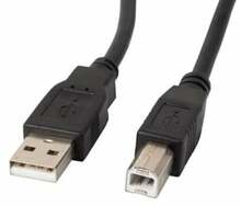 Kaabel Lanberg CA-USBA-11CC-0050-BK, USB 2.0 A male - B male, 5 m, must