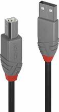 Kaabel Lindy Anthra Line USB 2.0 A male to USB 2.0 B male, 0.5 m, must