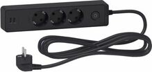 Pikendusjuhe Schneider Unica System+ ST943U3B, 3 m, 3 pistikupesa, 2 USB, must