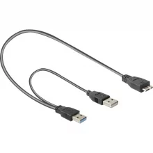 Kaabel Delock 82909 USB 3.0 micro-B + USB 2.0 A, 20 cm