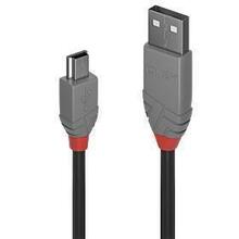 Kaabel Lindy 36722, USB 2.0 A - Mini-B, 1 m, must