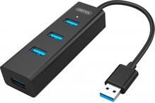 USB jagaja Unitek Y-3089, 4x USB 3.0, 30 cm, must