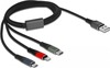 Kaabel Delock 87277 USB 3in1 (Lightning, Micro USB, USB-C), 1 m, mitmevärviline