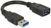 Kaabel Delock USB 3.0 AM-AF, 0.15 m, must