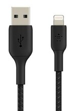Kaabel Belkin Braided USB-Lightning, 15 cm, must