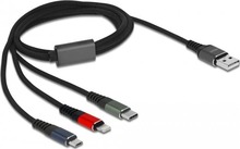 Kaabel Delock 87277 USB 3in1 (Lightning, Micro USB, USB-C), 1 m, mitmevärviline
