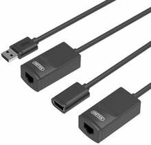 Pikenduskaabel Unitek Y-UE01001, USB, RJ-45 female, 60 m, must