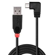 Kaabel Lindy 31975 USB 2.0 Type A - Micro-B, 0.5 m, must, 90 parempoolne nurk