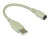 Kaabel Inline USB A - PS/2, 0,2 m