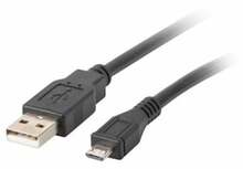 Kaabel Lanberg CA-USBM-10CC-0010-BK, USB 2.0 Micro-USB, 1 m, must