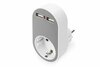 Digitus DA-70617 universaalne USB laadija 2 x USB-A pesaga ja integreeritud pistikupesaga