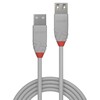 Kaabel Lindy Anthra Line USB 2.0 Type A pikendus, M/F, 0.2 m, hall