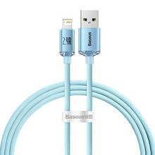 Kaabel Baseus Crystal Shine CAJY001103, USB - Lightning, 2.4 A, 1.2 m, sinine