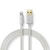 Kaabel Nedis CCTB39300AL20, USB 2.0, Lightning, 2 m, alumiinium