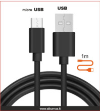 Kaabel Alburnus Micro USB, 1 m, must