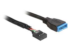 Kaabel Delock 83776 USB 19 pin - USB 9 pin, 0,45 m, must