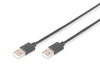 Kaabel Digitus AK-300101-018-S, USB 2.0 A - A, 1.8 m, must