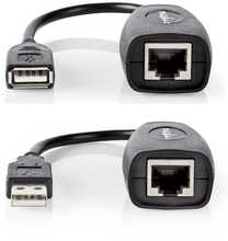Pikendusadapter Nedis USB A pistik - USB A pesa UTP kaabli kaudu, kuni 50 m, USB 1.1