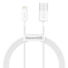 Kaabel Baseus CALYS-A02, USB - Lightning, 2.4 A, 1 m, valge