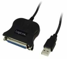 Adapter Logilink USB 2.0, 1.8 m, USB A male - DB25, must