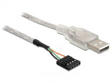 Kaabel Delock USB 2.0 5 pin, 0,7 m, valge