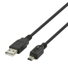 USB kaabel DELTACO USB 2.0 mini B, 1 m, must