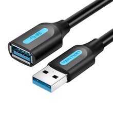 Pikenduskaabel Vention CBHBD USB 3.0 A M-F, 0.5 m, must