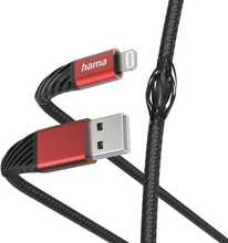 Kaabel Hama 00201538 USB-A - Lightning, 1.5 m, must/punane