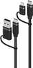 Kaabel Alogic Elements Silicone 4-IN-1 USB 2.0, 1.5 m, must
