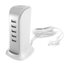 Laadija Dudao A5EU, 5x USB, EL toitekaabel, valge