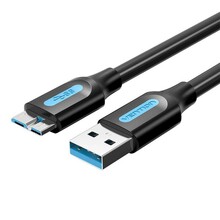 Kaabel Vention COPBG, USB 3.0 A - Micro-B, 1,5 m, must PVC