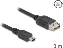 Kaabel DeLOCK 81526 USB 2.0 Mini-B-USB-A, 3 m, must