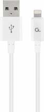 Kaabel Gembird CC-USB2P-AMLM-2M-W, USB-A - Lightning, 2 m, valge
