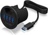 USB jagaja Icy Box IB-HUB1403, USB 3.0, 4x, 120 cm, must